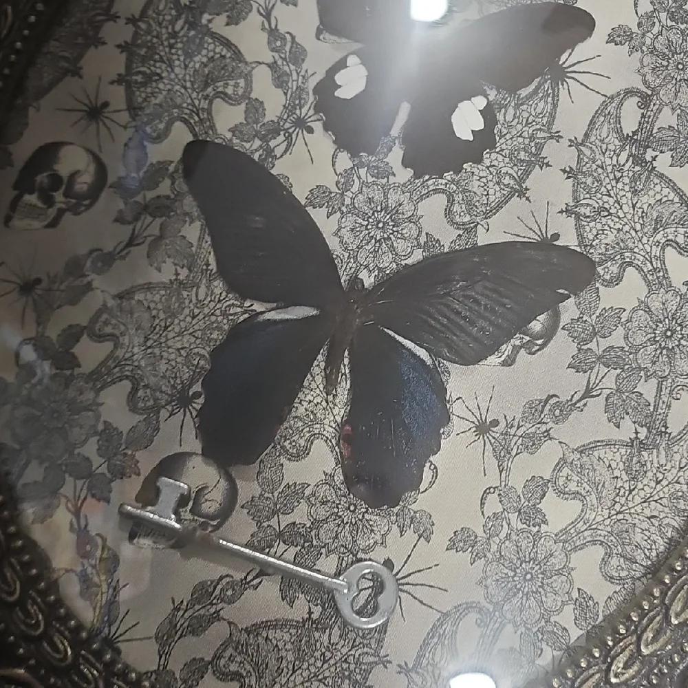 Ornate Vintage-Style Butterfly Wall Art in Antique Metal